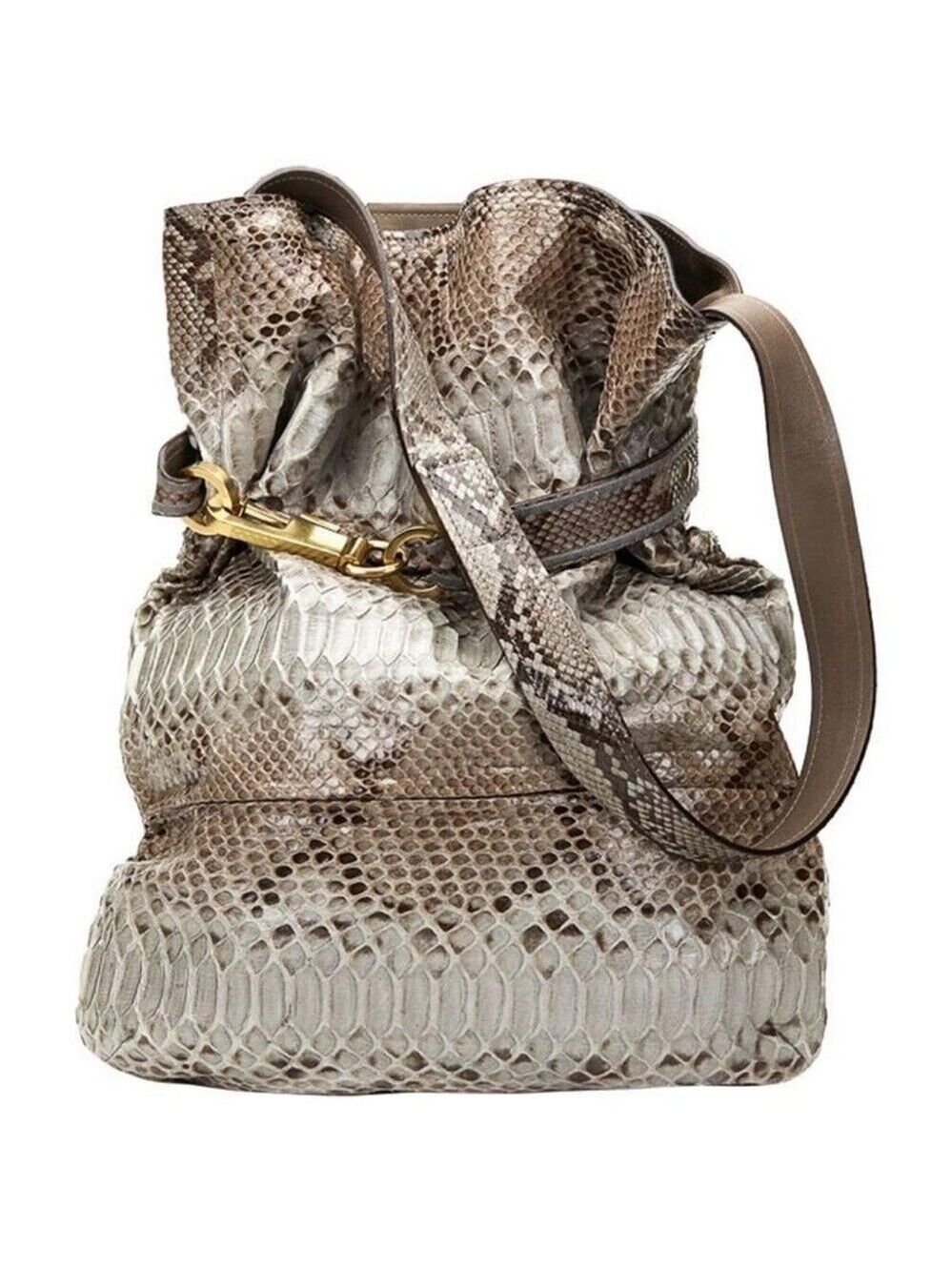 Chloe - Joan Bucket Bag Taupe Python Leather AUTHENTIC Rare 2000 Vintage